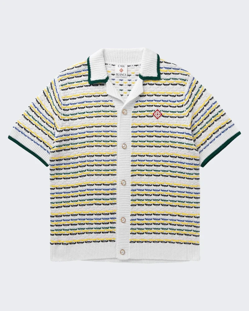 Casablanca Heren Tuck Stitch Shirt Wit