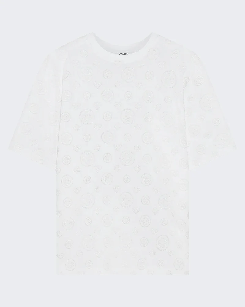 Casablanca Heren Crochet Shirt Wit