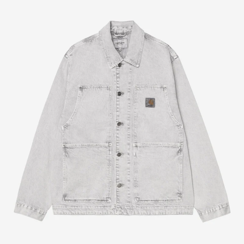 Carhartt WIP Heren OG dubbele voorkant jas | Zwarte krijtwas