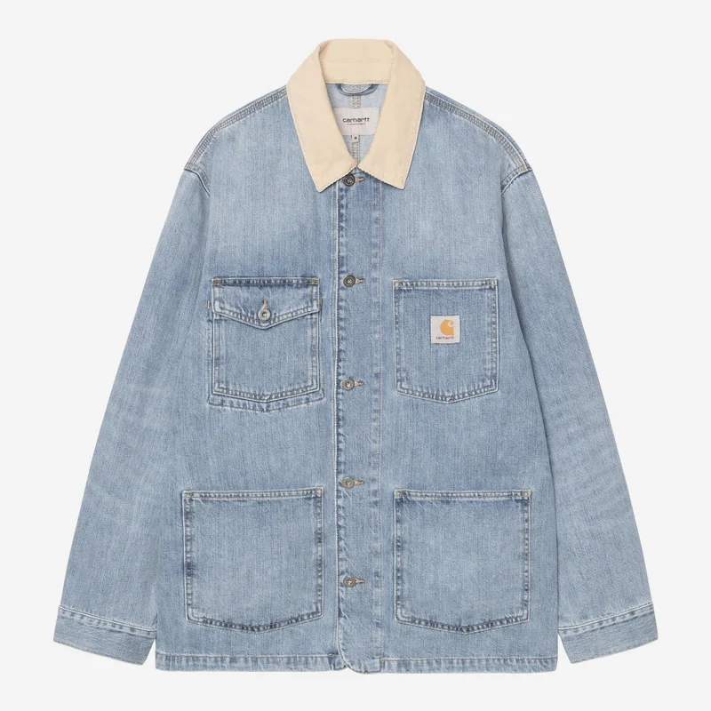 Carhartt WIP Heren Warren Chore Coat Jacket | Blauw Dusty Hamilton Brown