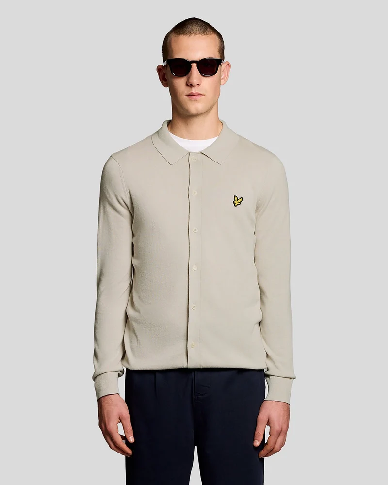 Lyle & Scott Heren katoenen gebreid overhemd | Cove
