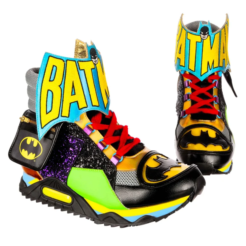 Irregular Choice DAMES Justice League Bat-Tech lichtgevende laars - zwart