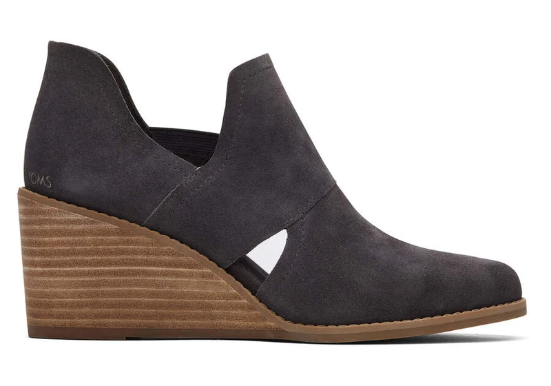 TOMS Kallie Cutout Suède Dameslaars - Grijs