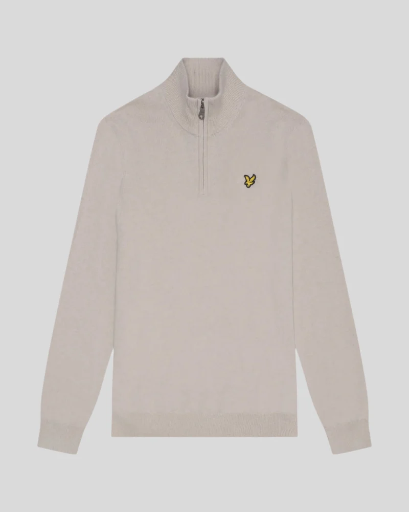Lyle & Scott Heren katoenen merinowollen trui met 1/4 rits | Cove