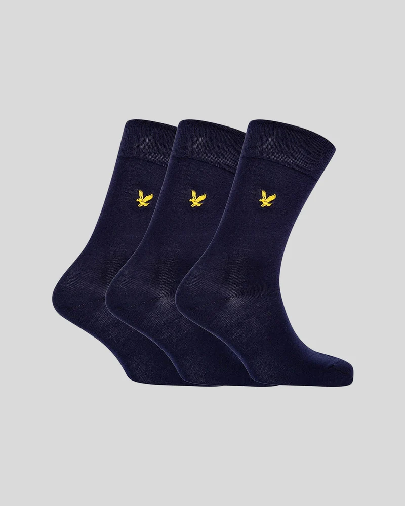 Lyle & Scott Herensokken van Angus | 3-pack | Peacoat