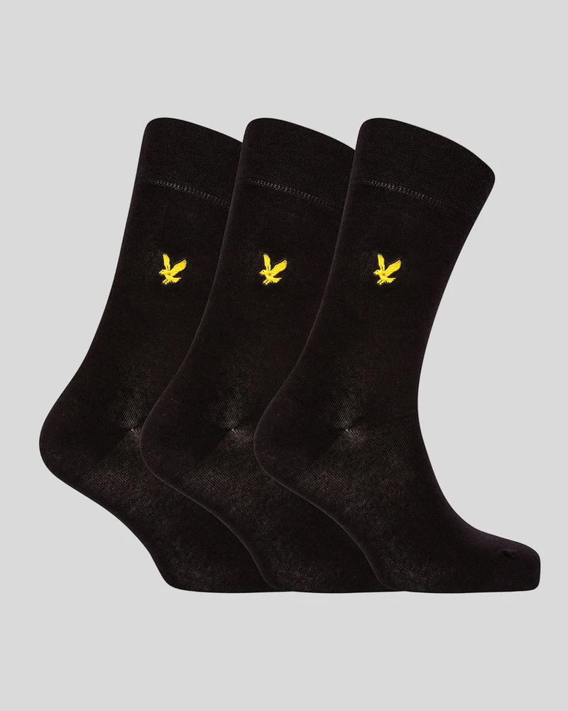 Lyle & Scott Herensokken van Angus | 3-pack | Zwart