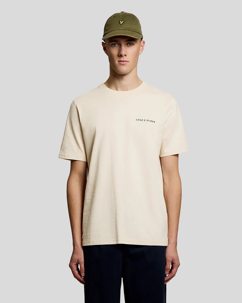 Lyle & Scott Heren T-shirt met raglanmouwen van linnenmix | Ice Cream