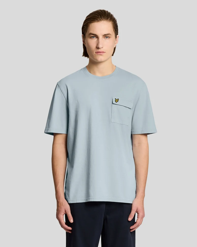 Lyle & Scott Heren T-shirt met cargozakken | Opaalblauw