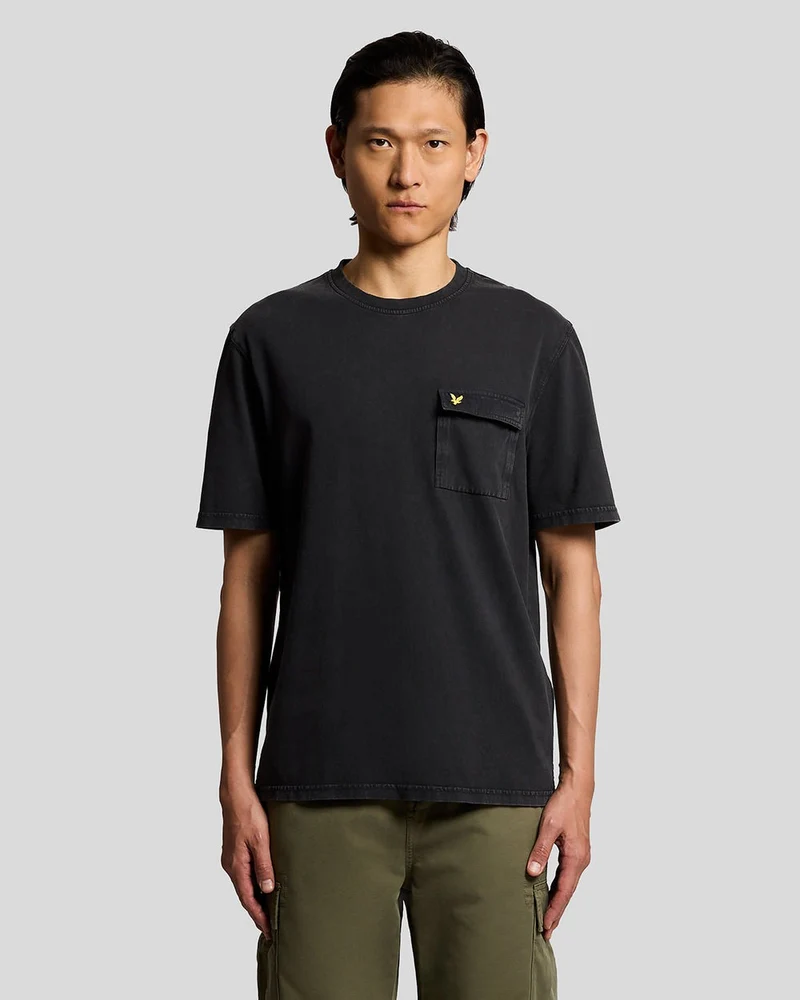 Lyle & Scott Heren T-shirt met cargozakken | Gitzwart