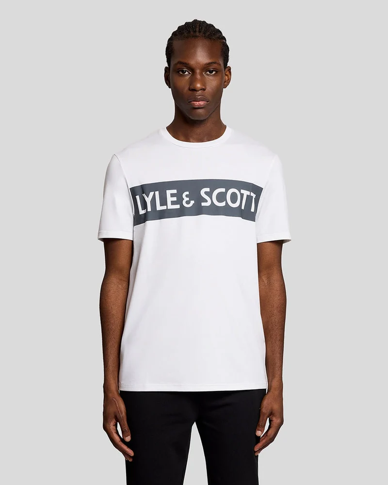 Lyle & Scott Heren T-shirt met sportlogo | Wit