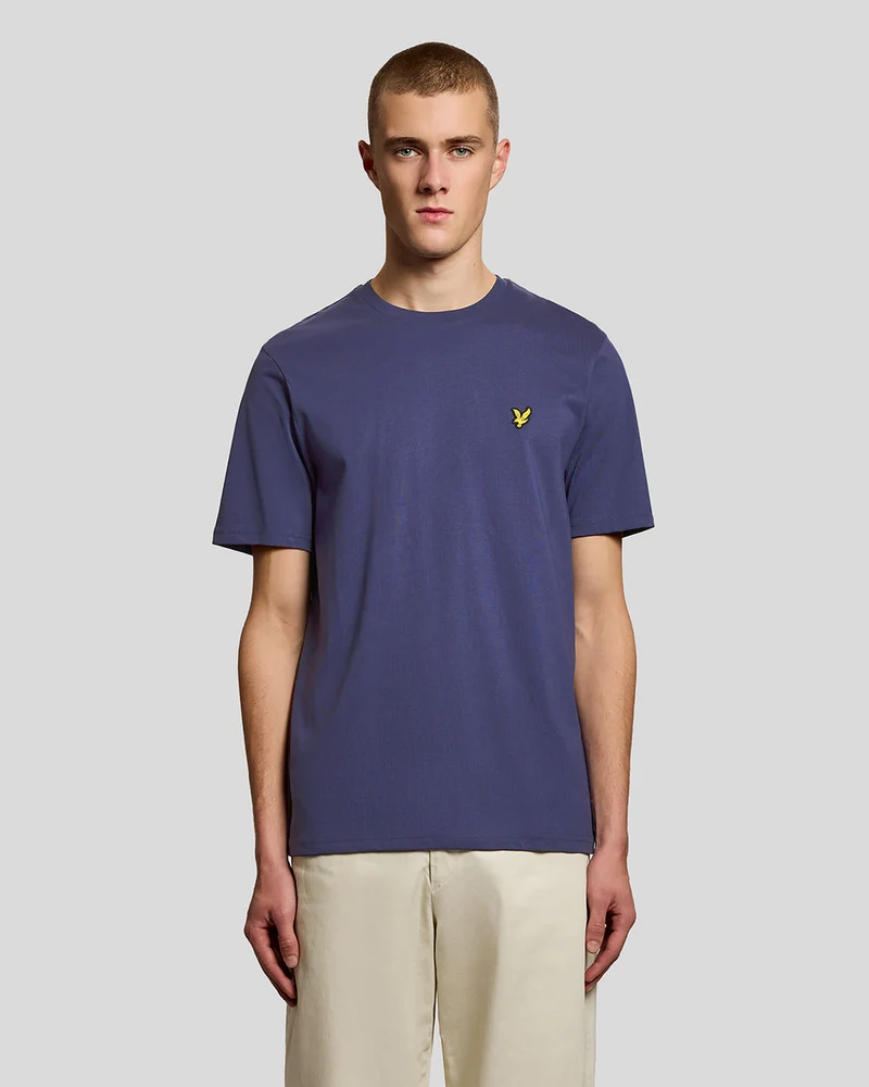 Lyle & Scott Heren katoenen T-shirt met ronde hals | Donkerblauw