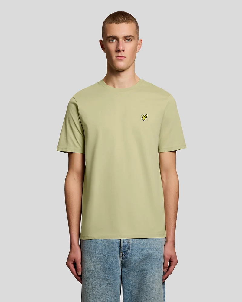 Lyle & Scott Heren katoenen T-shirt met ronde hals | Kruidengroen