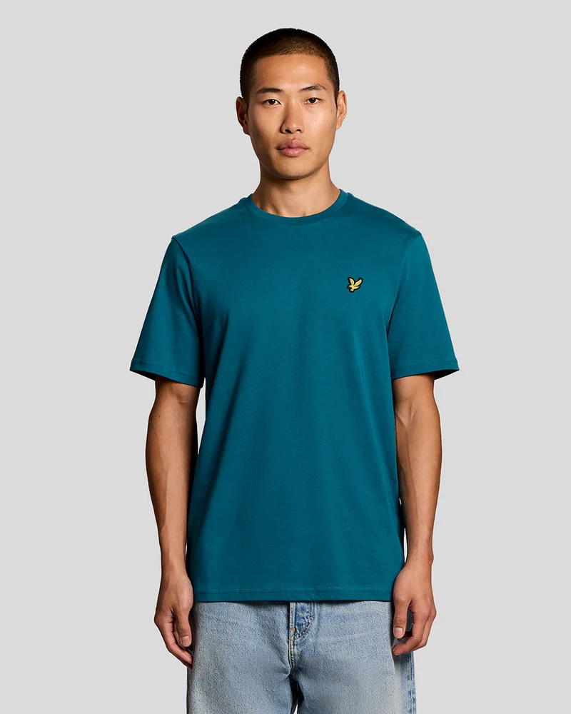 Lyle & Scott Heren katoenen T-shirt met ronde hals | Lagoon