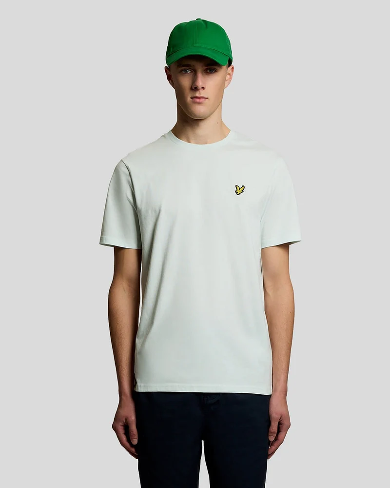 Lyle & Scott Heren katoenen T-shirt met ronde hals | Blauw ijs