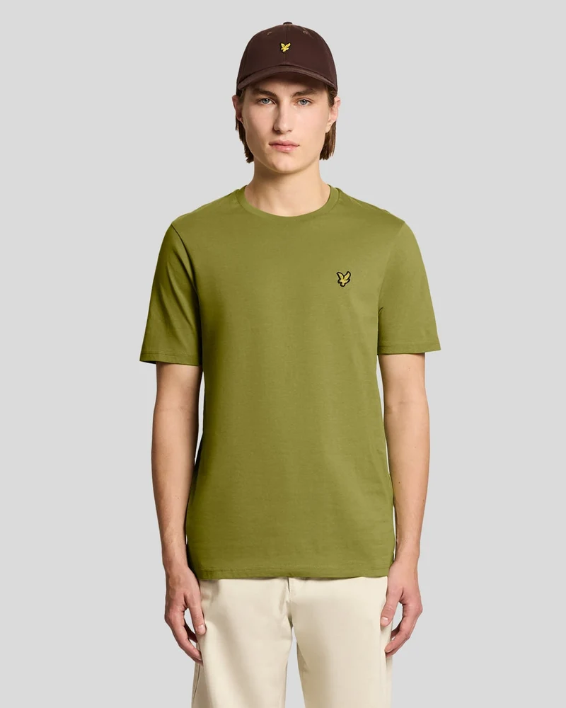 Lyle & Scott Heren katoenen T-shirt met ronde hals | Struikgroen