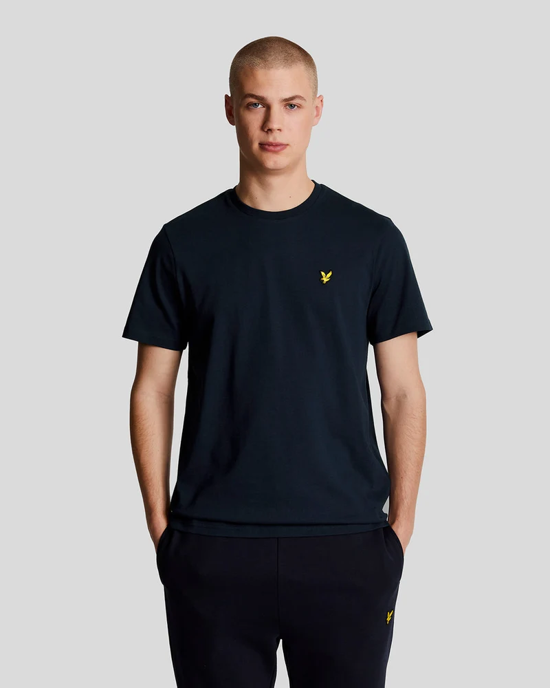 Lyle & Scott Heren katoenen T-shirt met ronde hals | Marineblauw