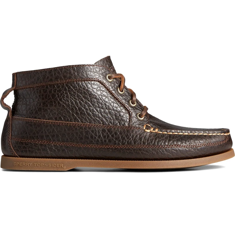 Sperry Heren authentieke originele boot Chukka getrommelde leren laarzen - donkerbruin