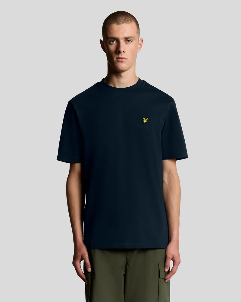 Lyle & Scott Oversized katoenen T-shirt met ronde hals voor heren | Donkerblauw