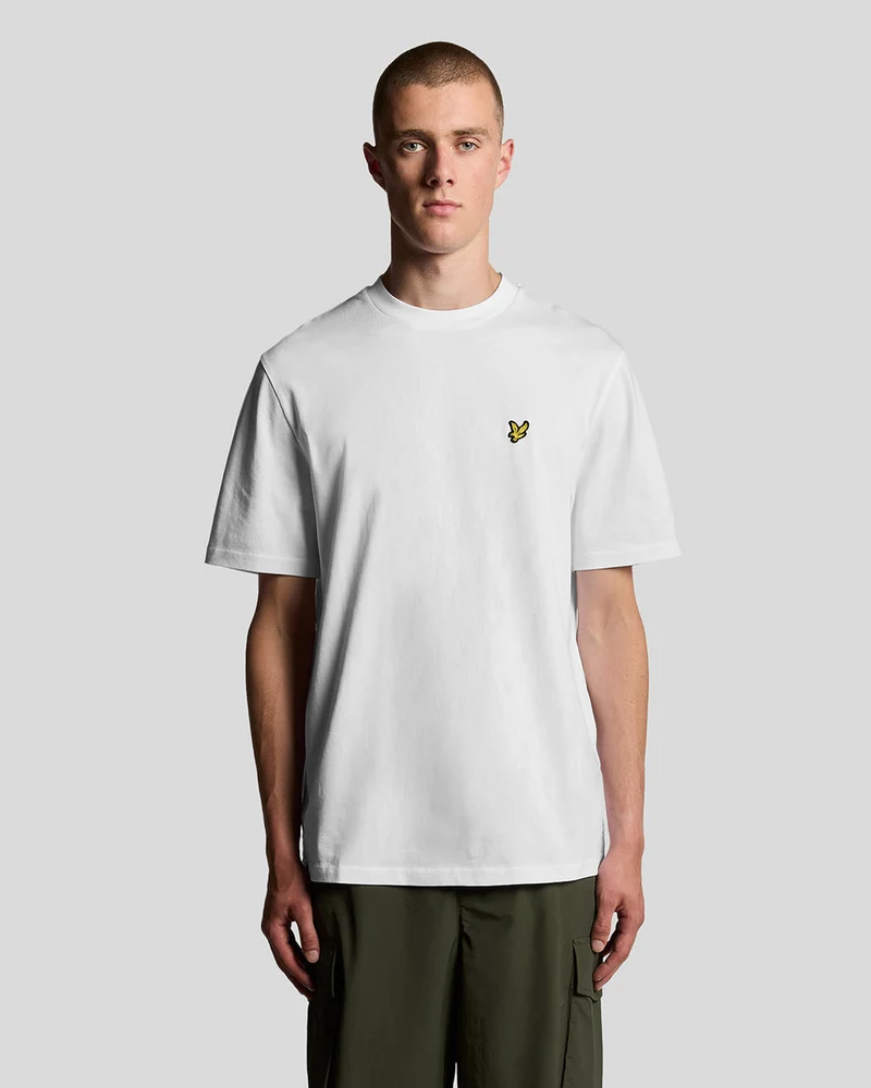 Lyle & Scott Oversized katoenen T-shirt met ronde hals voor heren | Wit