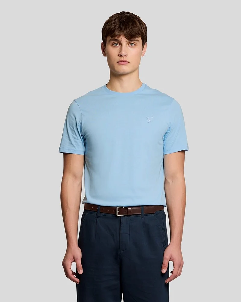 Lyle & Scott Heren T-shirt van superfijn katoen | Luchtig blauw