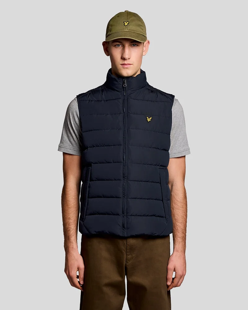 Lyle & Scott Gewatteerd gilet voor heren | Donkerblauw