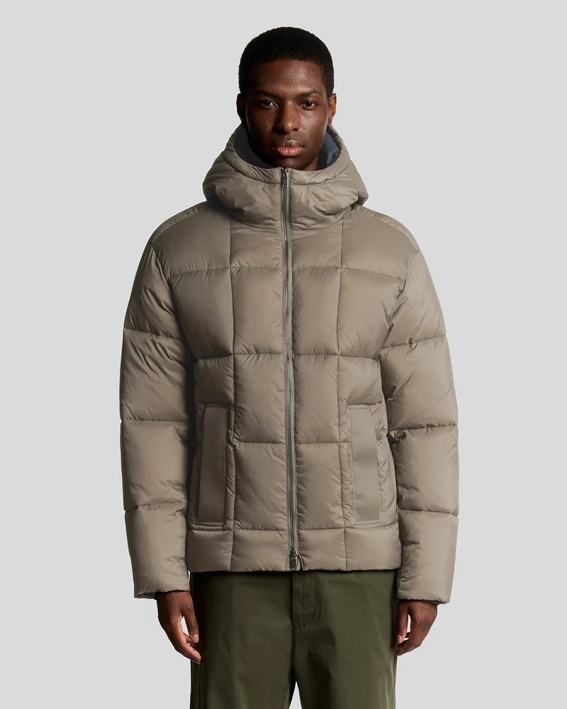 Lyle & Scott Heren vierkante Cocoon Puffer Jacket | Falcon