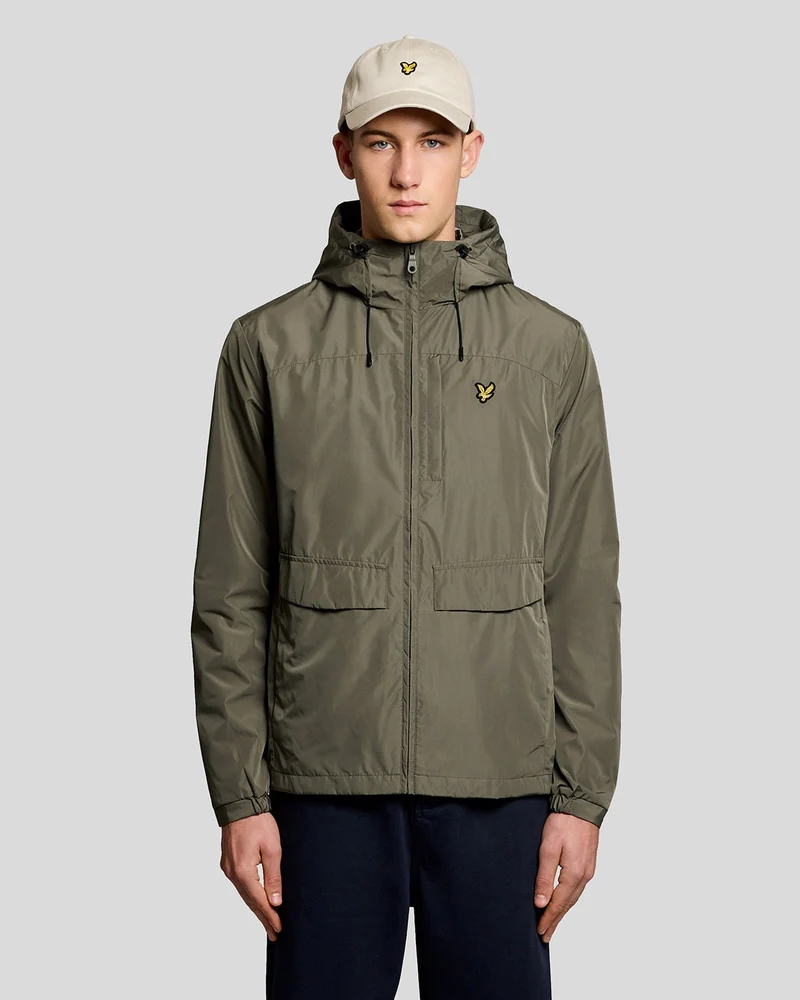 Lyle & Scott Lichtgewicht herenjas met capuchon | Khaki Ash