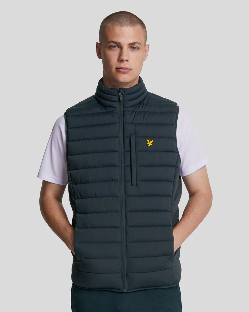 Lyle & Scott Lichtgewicht gewatteerd sportvest voor heren | Donkerblauw