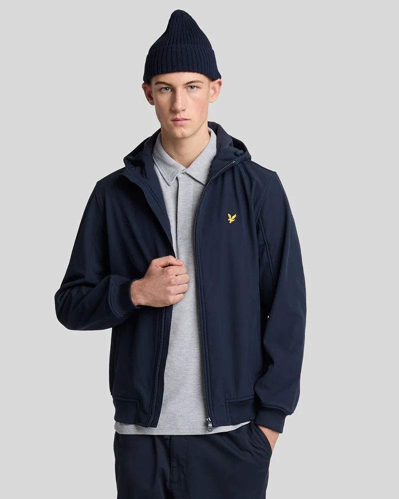 Lyle & Scott Heren softshelljack met fleecevoering | Donkerblauw