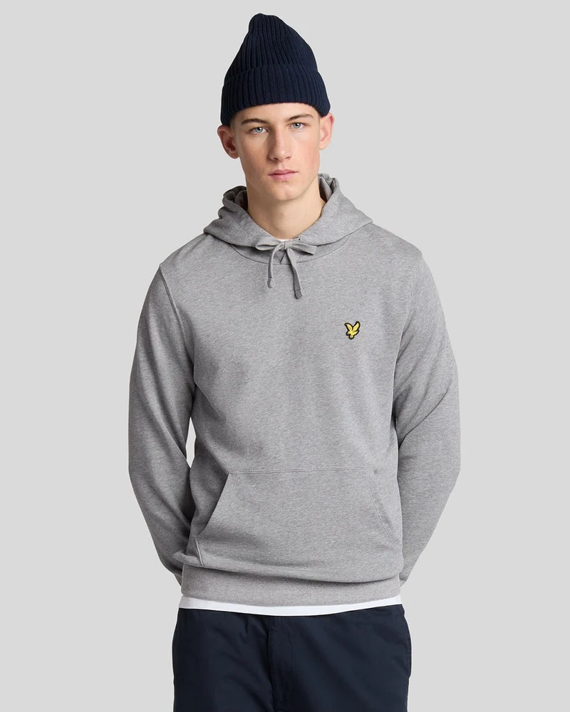 Lyle & Scott Heren hoodie van katoen met lusjes aan de achterkant | Middengrijs gemêleerd