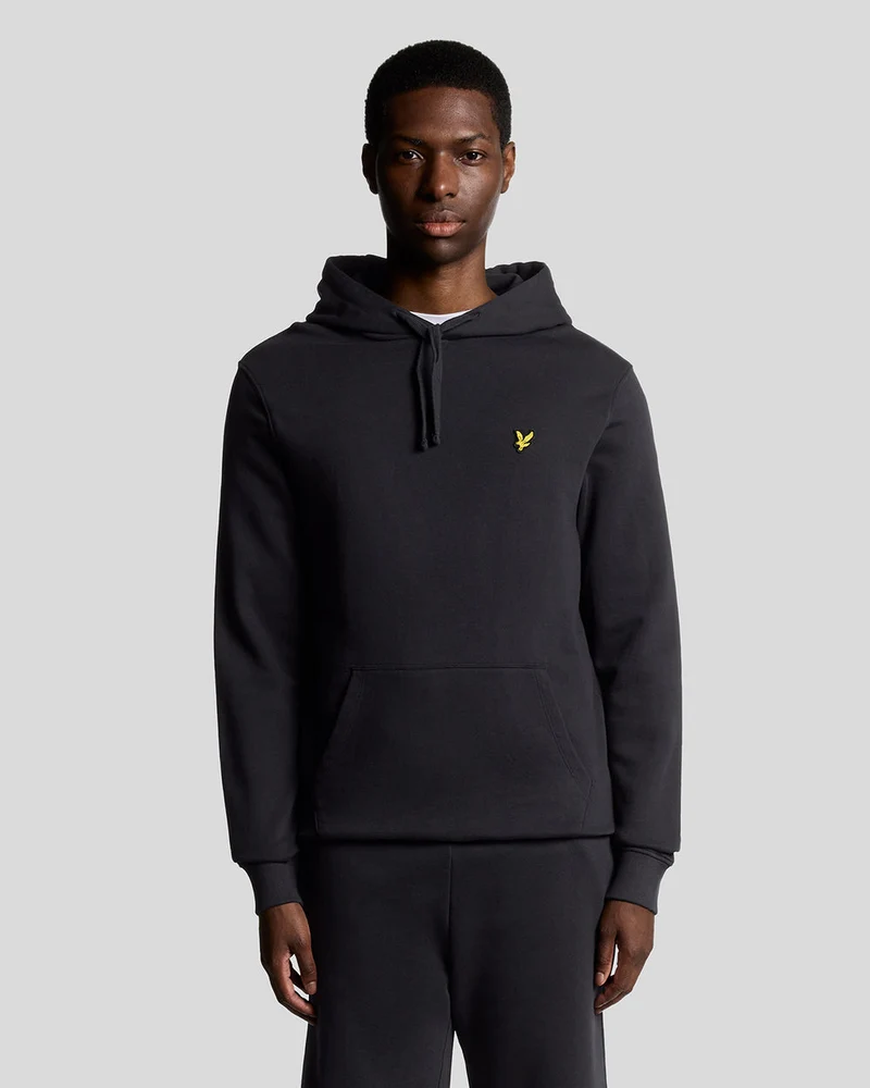 Lyle & Scott Heren hoodie van katoen met lusjes aan de achterkant | Donkerblauw