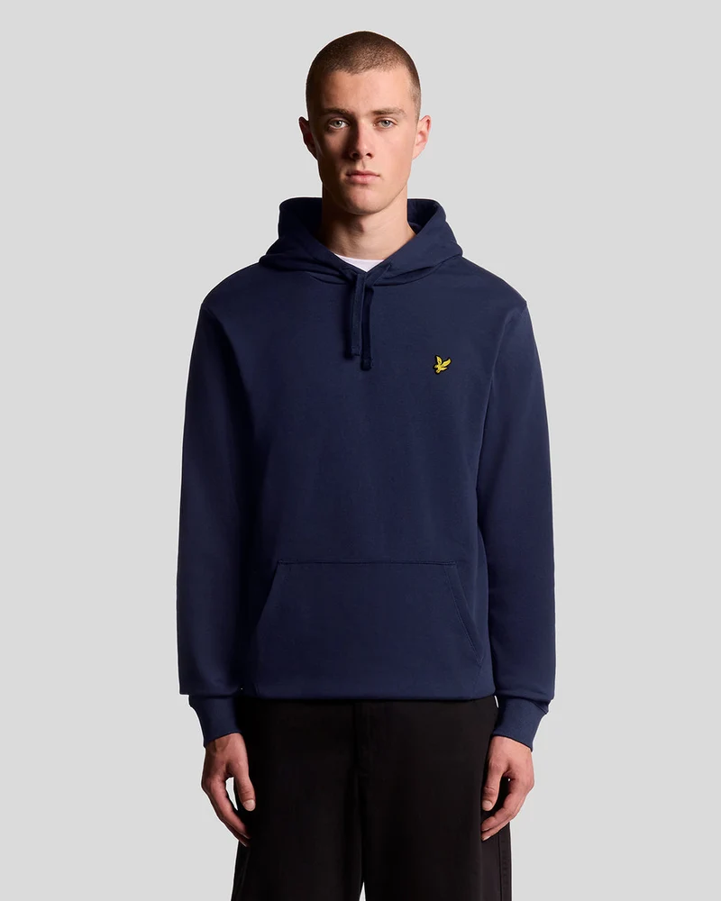 Lyle & Scott Heren hoodie van katoen met lusjes aan de achterkant | Marineblauw