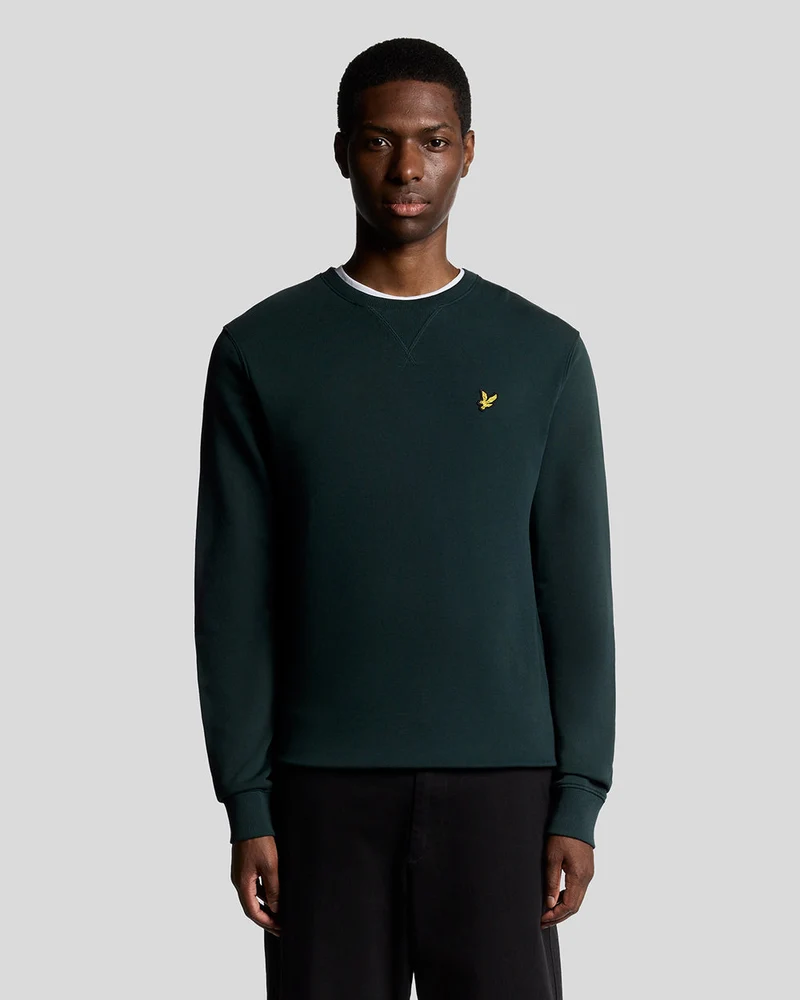 Lyle & Scott Herensweatshirt met ronde hals | Donkergroen
