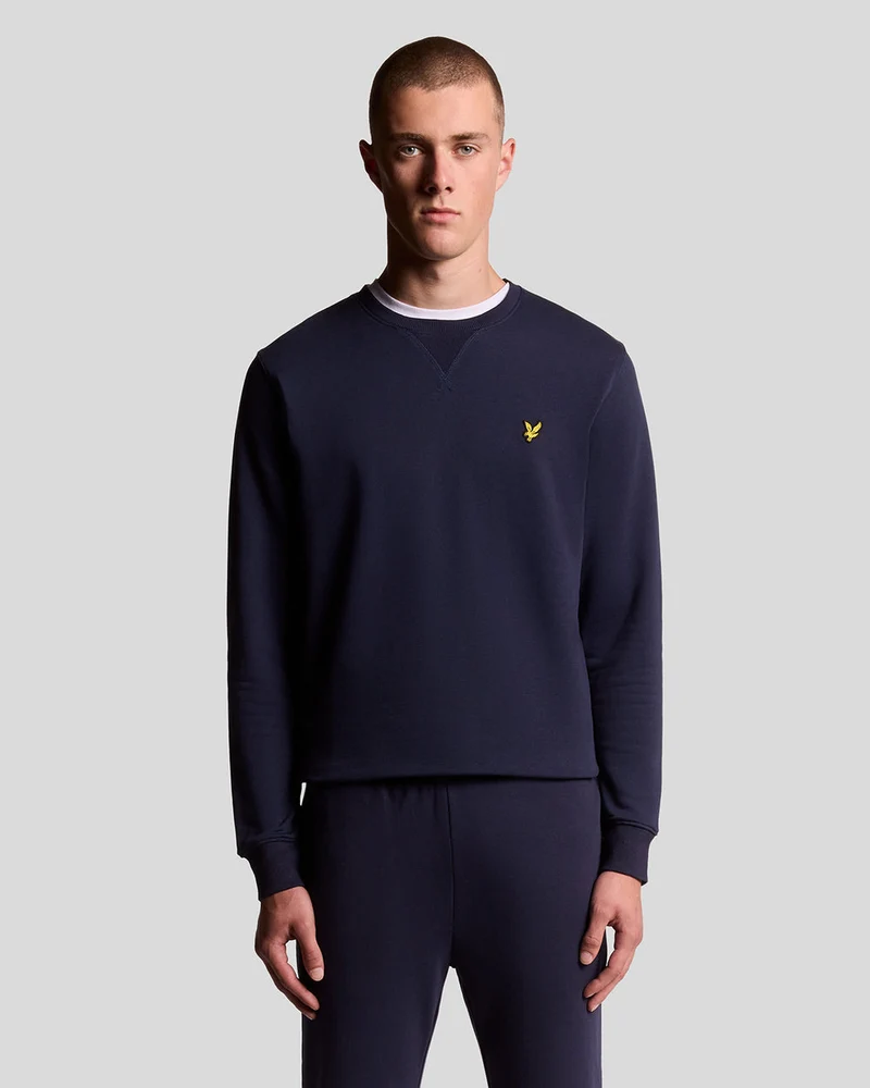Lyle & Scott Heren sweatshirt met ronde hals | Marineblauw