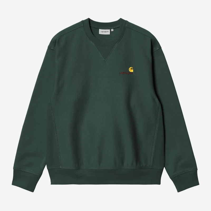 Carhartt WIP HEREN American Script Sweatshirt | Boerenkoolgroen