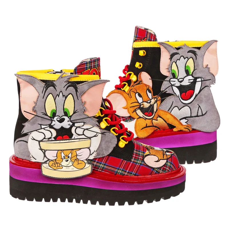 Irregular Choice DAMES Tom & Jerry Muis Sandwich Laarzen
