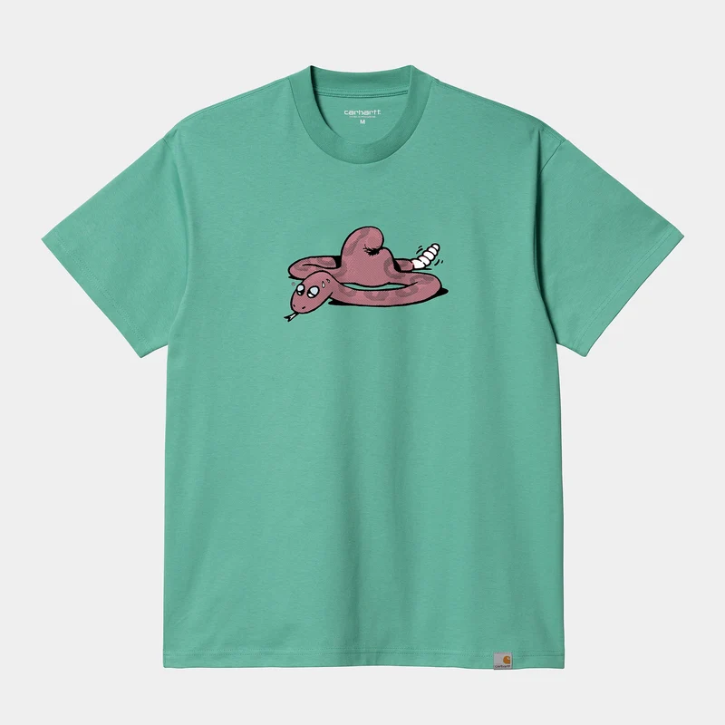 Carhartt WIP Heren Snek T-shirt met korte mouwen - Aquagroen