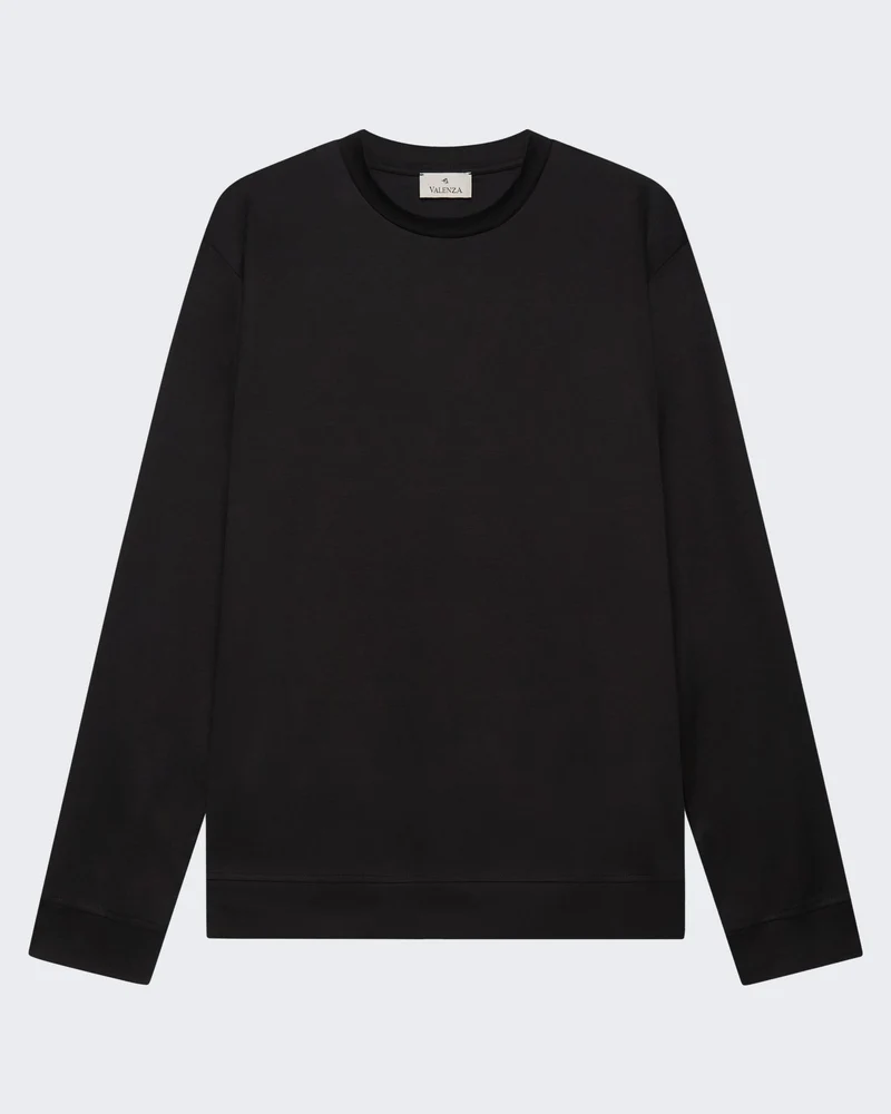 Heren Heavy Supima Sweater Zwart