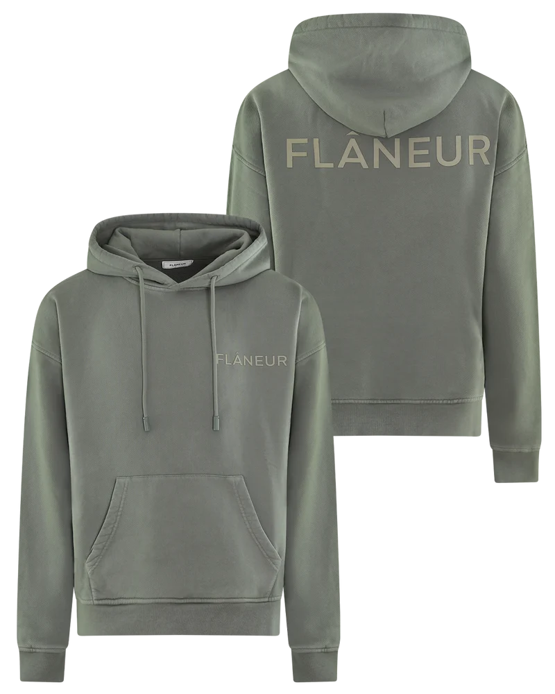 Heren DoubleLogo Washed Hoodie Beige