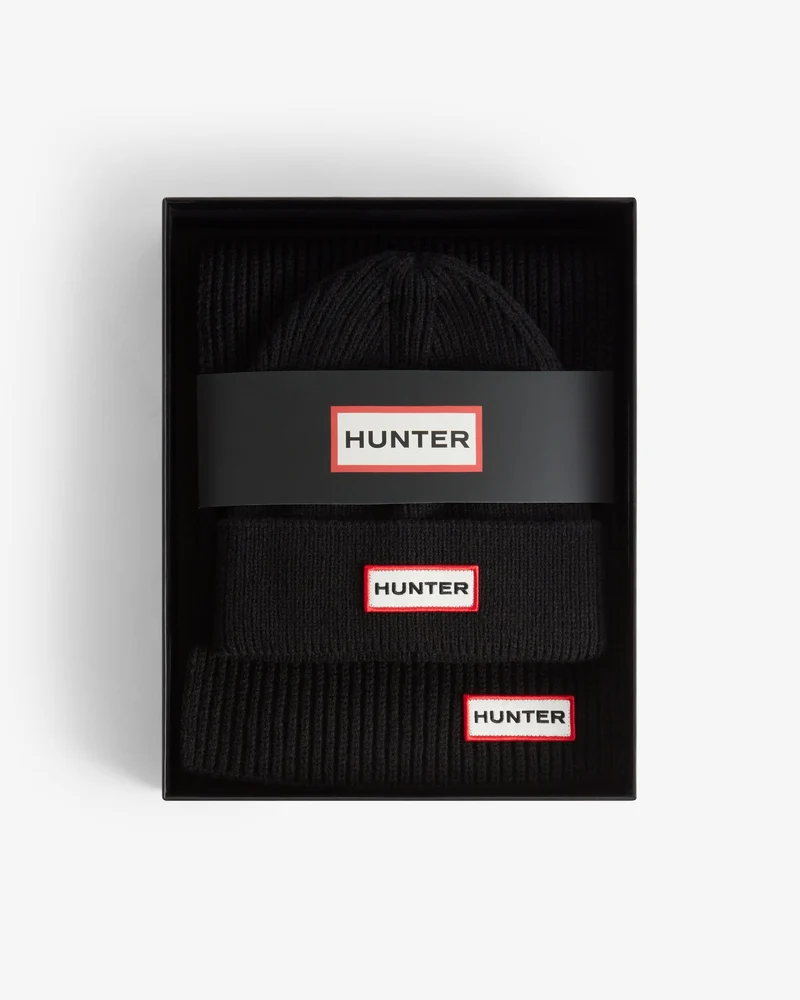 Hunter Jura sjaal en muts set | Zwart