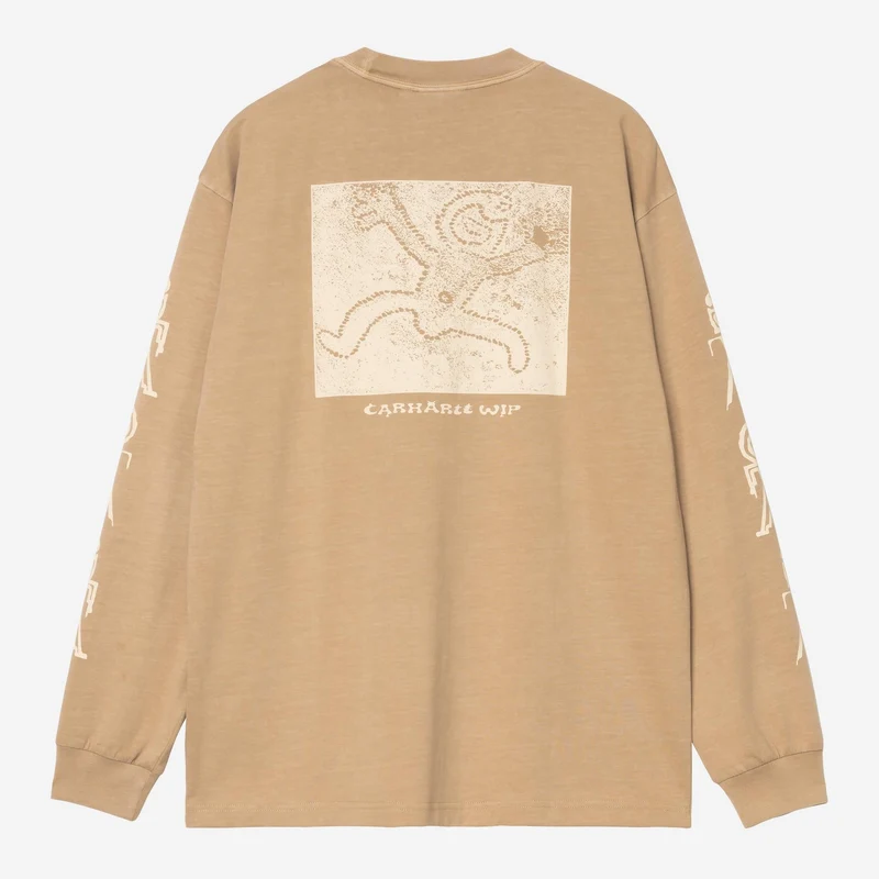 Carhartt WIP Heren Terrestrial T-shirt met lange mouwen | Dusty Hamilton Brown