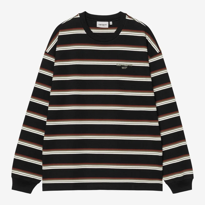 Carhartt WIP Heren Holm Stripe T-shirt met lange mouwen | Zwart