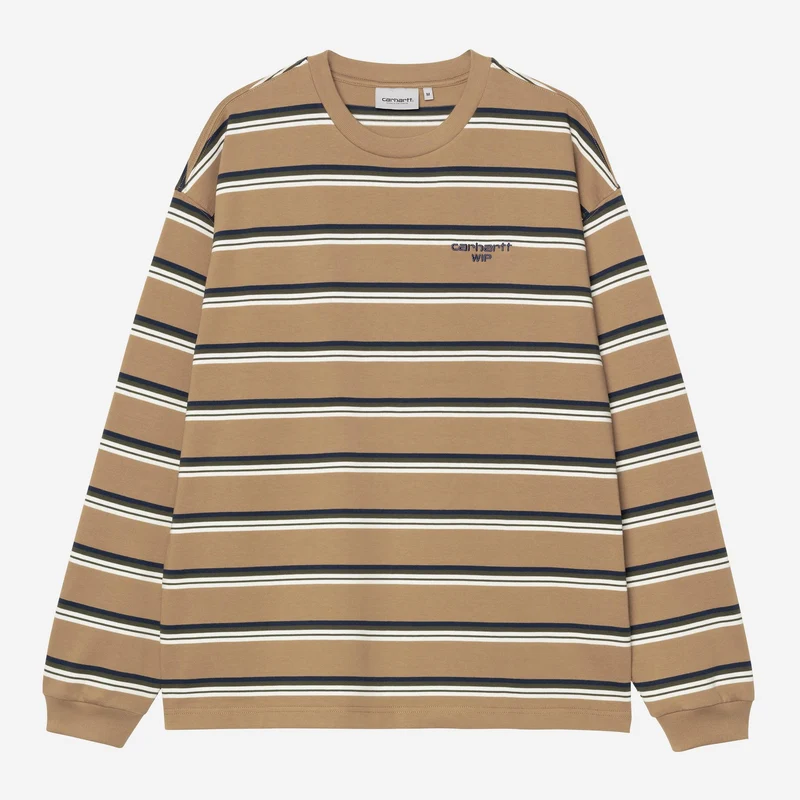 Carhartt WIP Heren Holm Stripe T-shirt met lange mouwen | Peanut
