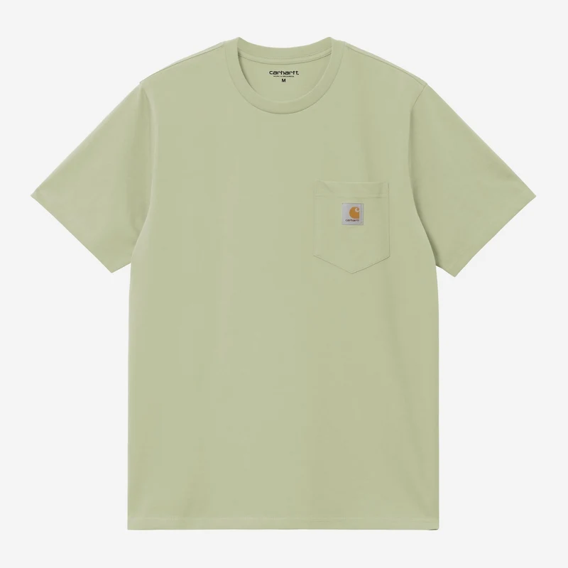 Carhartt WIP Heren T-shirt met zakje | Licht olijfgroen