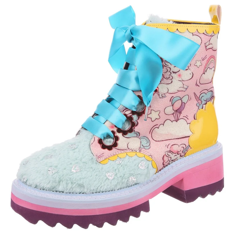 Irregular Choice Morning Stroll-laarzen voor dames - roze / mint