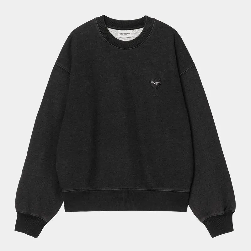Carhartt WIP Ingo-sweattop voor dames | Zwart geverfd