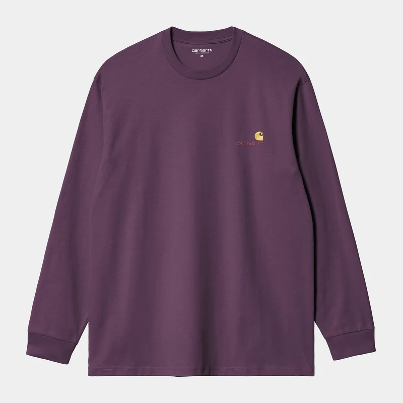 Carhartt WIP HEREN American Script T-shirt met lange mouwen | Bosbes