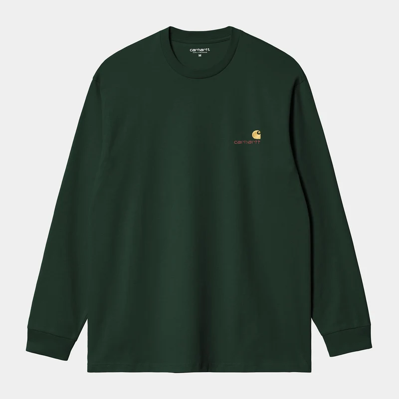 Carhartt WIP HEREN American Script T-shirt met lange mouwen | Conifer