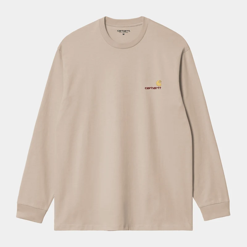 Carhartt WIP HEREN American Script T-shirt met lange mouwen | Fleur de Sel