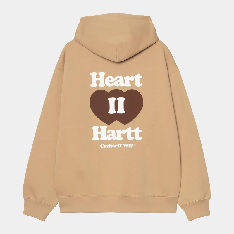 Carhartt WIP Heren Heart II Hartt Sweat Hoodie | Dusty Hamilton Bruin